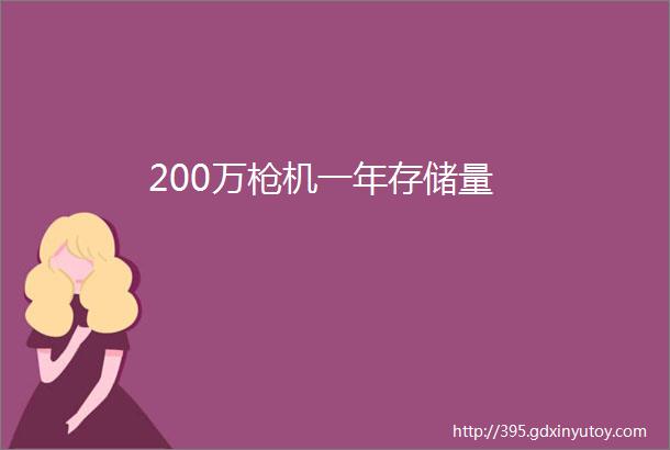 200万枪机一年存储量