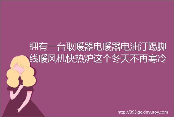 拥有一台取暖器电暖器电油汀踢脚线暖风机快热炉这个冬天不再寒冷