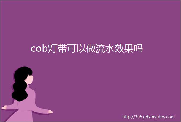 cob灯带可以做流水效果吗