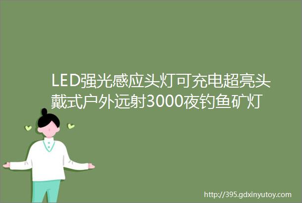 LED强光感应头灯可充电超亮头戴式户外远射3000夜钓鱼矿灯米打猎