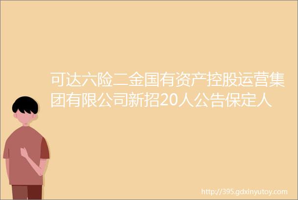 可达六险二金国有资产控股运营集团有限公司新招20人公告保定人才网817招聘信息汇总1